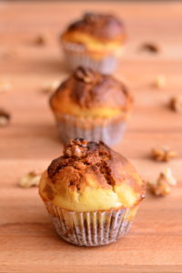 Fluffy and soft Dulce de Leche Muffins are made of 3 layers: dulce de leche muffin base with walnuts, cheesecake mix, and dulce de leche filling.