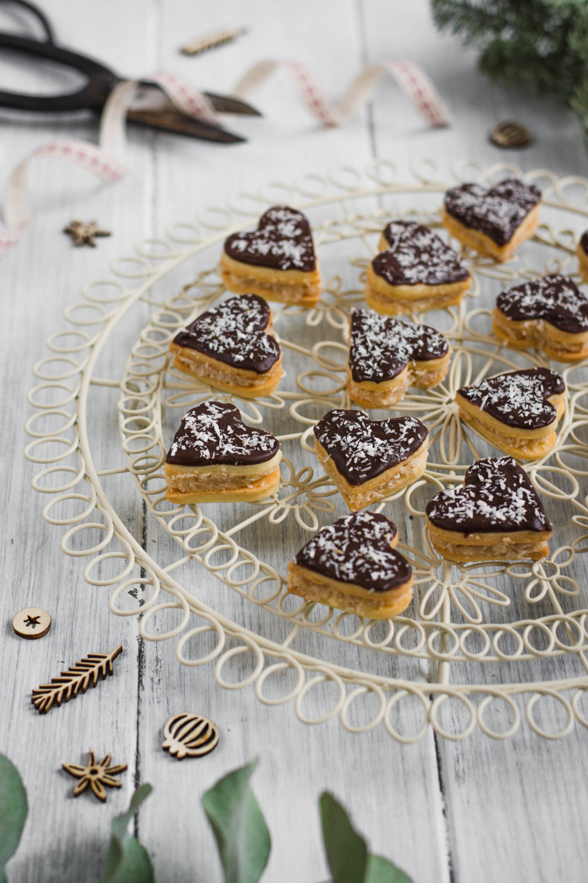 I have been baking these Coconut Chocolate Hearts for a few years and they are one of those that disappear very quickly from the table!