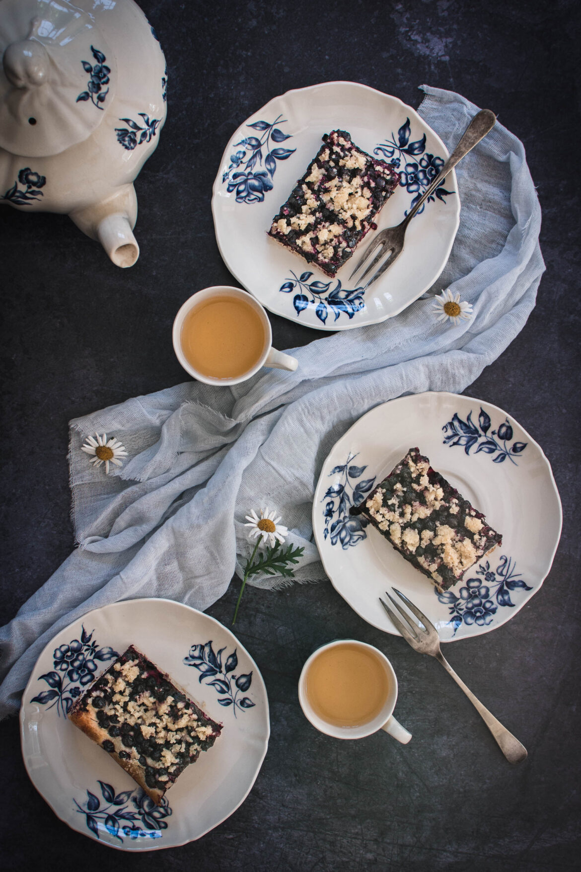 TYou will love this blueberry cake! It is a smooth and tasty yeast cake with wild blueberries and crumble topping which all together taste marvellous!